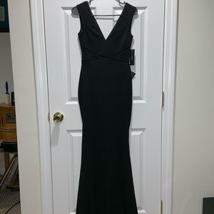 Floor length black dress